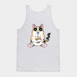 Boba Drinking Cat | Calico Cat Tank Top